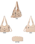 Large Multi Pocket Hobo Purse for Women with Adjustable Strap