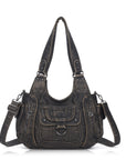 Large Multi Pocket Hobo Purse for Women with Adjustable Strap