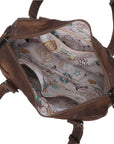 Vintage Soft Leather Boston Bag - Studded Barrel Shoulder Handbag