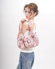 Vintage Utility Organizer Shoulder Bag