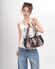 Vintage Utility Organizer Shoulder Bag