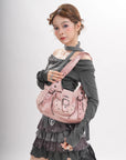Vintage Utility Organizer Shoulder Bag