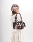 Vintage Utility Organizer Shoulder Bag