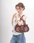 Vintage Utility Organizer Shoulder Bag