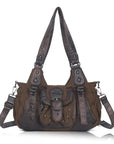 Vintage Utility Organizer Shoulder Bag