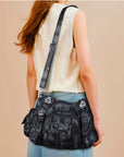 Leopard & Tie-Dye Hobo Shoulder Bag