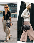 Leopard Print Y2K Shoulder Bag with Studded Details