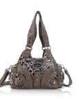 Leopard Print Y2K Shoulder Bag with Studded Details