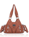 Small Everyday Shoulder Purse with Front Zip Pockets