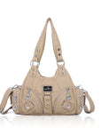 Small Everyday Shoulder Purse with Front Zip Pockets