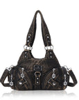 Small Everyday Shoulder Purse with Front Zip Pockets