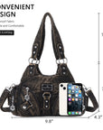 Small Everyday Shoulder Purse with Front Zip Pockets