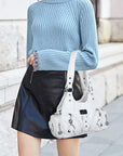 Small Everyday Shoulder Purse with Front Zip Pockets