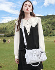 Purse With Silver Hardware 90s Style Crossbody Bag For Women