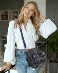 Purse With Silver Hardware 90s Style Crossbody Bag For Women