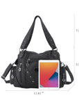 Large Leather Hobo Ladies Crossbody Handbags Studded Bag