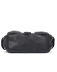 Vintage Moto Buckle-Front Hobo Shoulder Bag