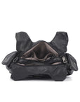 Vintage Moto Buckle-Front Hobo Shoulder Bag