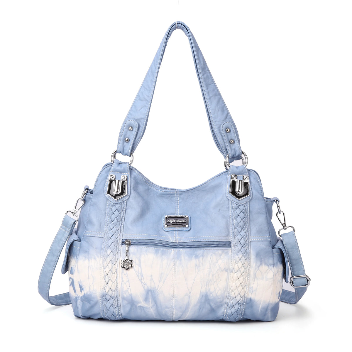 Washed PU Tie-Dye Hobo Shoulder Bag