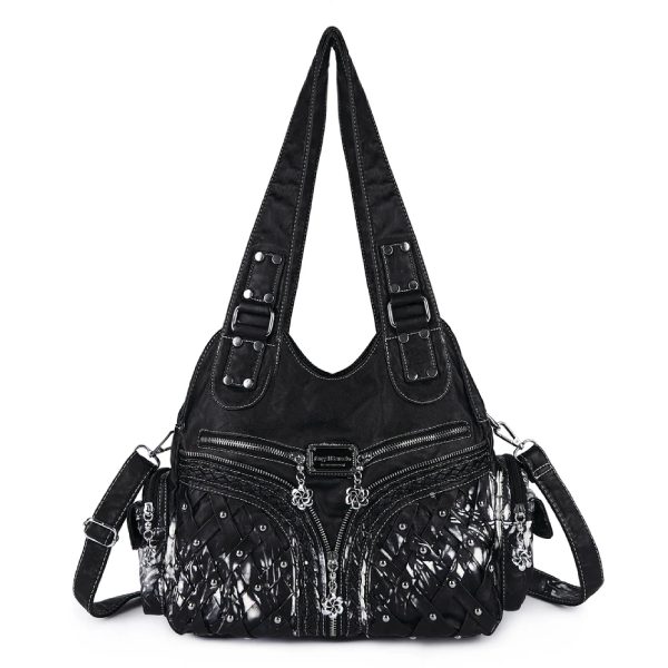 Y2K Studded PU Leather Semi-Soft Hobo Bags