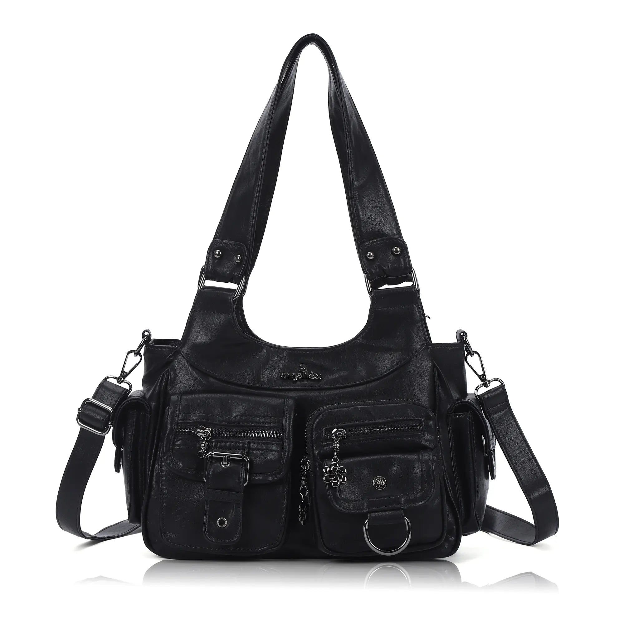 Women’s 2000s Cargo Multi-Pocket Shoulder Bag with Crossbody Strap