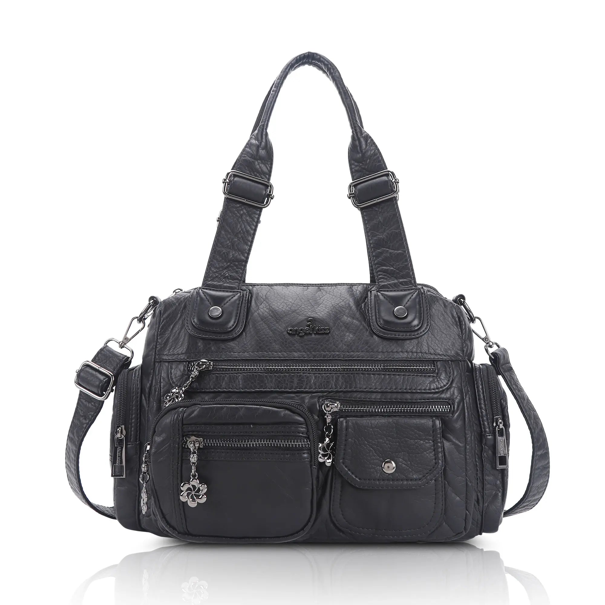 Vintage Utility Satchel Crossbody Bag with Easy-Access Pockets