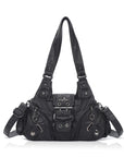 Women’s Moto Buckle Multi-Pocket Convertible Satchel Bag