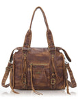 Vintage PU Leather Studded Shoulder Tote Bag for Travel