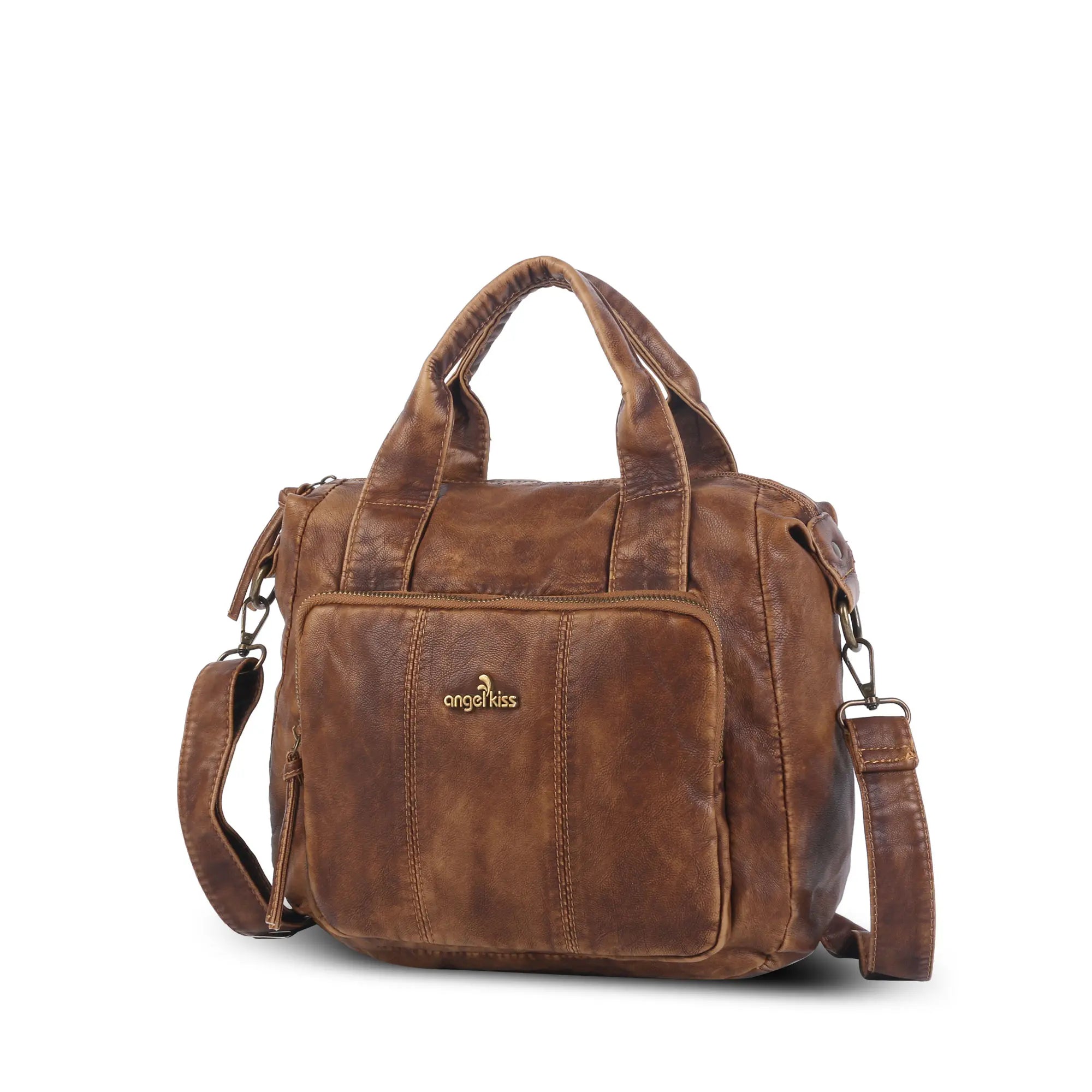 Soft PU Multi-Pocket Satchel Crossbody Bag