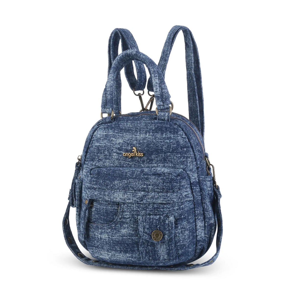 Classic Small Denim Backpack For Women