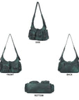 Shoulder Bag – Vintage Cargo Hobo with Flower Charms