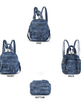Classic Small Denim Backpack For Women