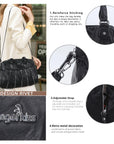 Large Multi-Zipper Pocket Satchel Bag with Crossbody Strap