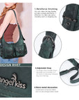 Shoulder Bag – Vintage Cargo Hobo with Flower Charms