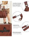 Organized Storage Faux Leather Tote Crossbody Bag Hardware Detail