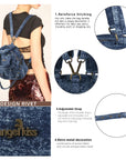 Classic Small Denim Backpack For Women