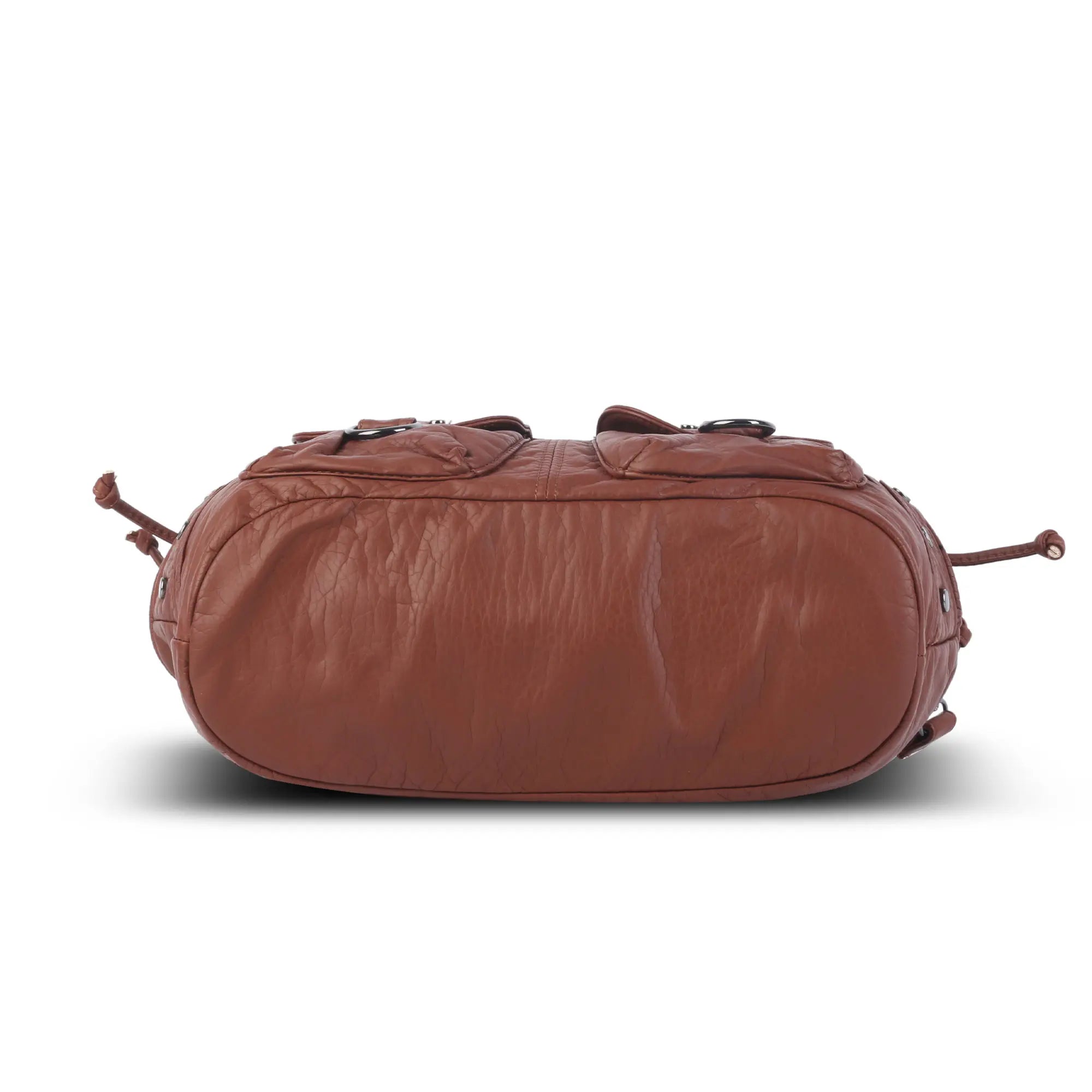Organized Storage Faux Leather Tote Crossbody Bag Hardware Detail