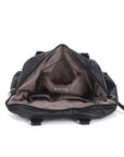 Large Multi-Zipper Pocket Satchel Bag with Crossbody Strap