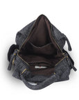 Denim Convertible Backpack Purse with Studded Strap