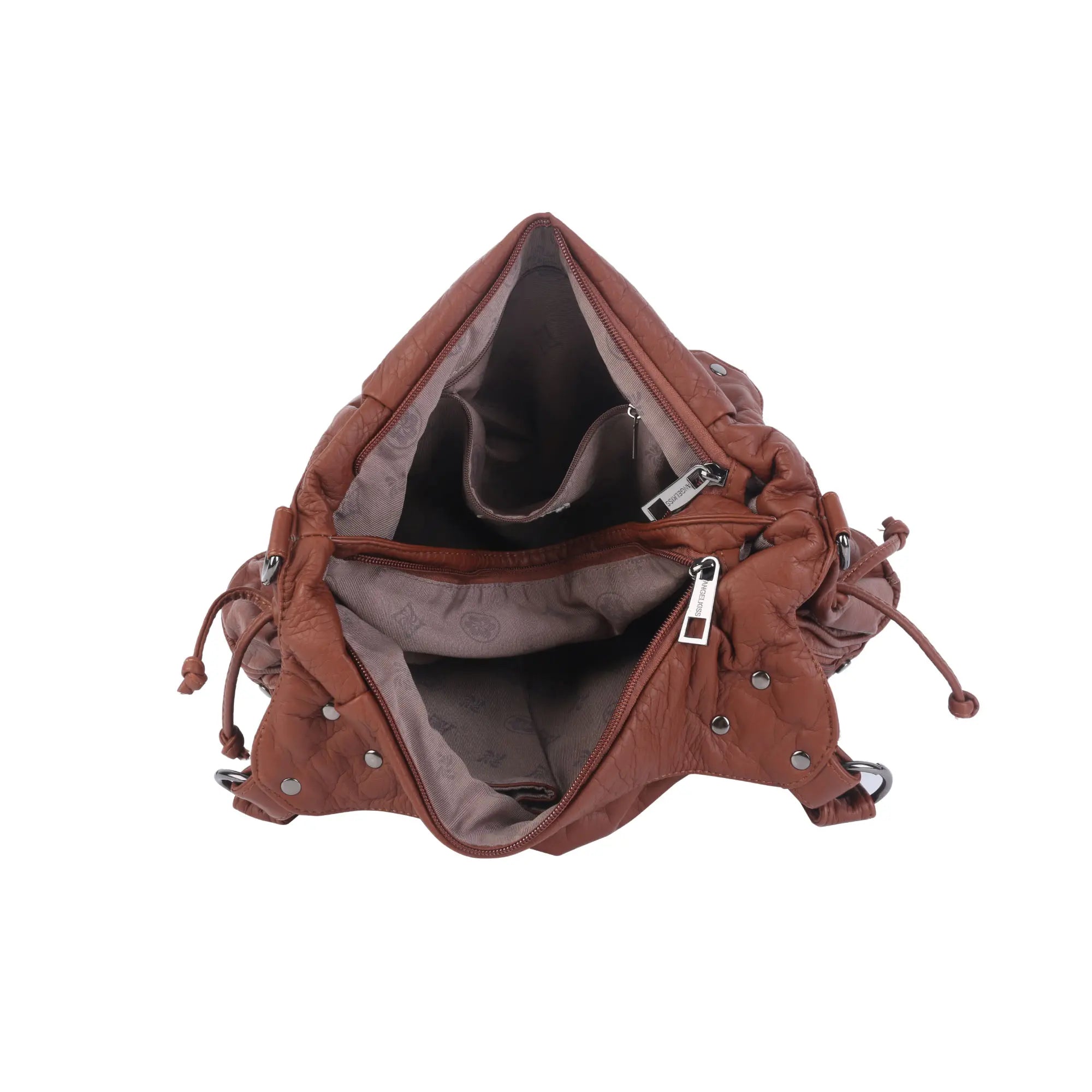 Organized Storage Faux Leather Tote Crossbody Bag Hardware Detail