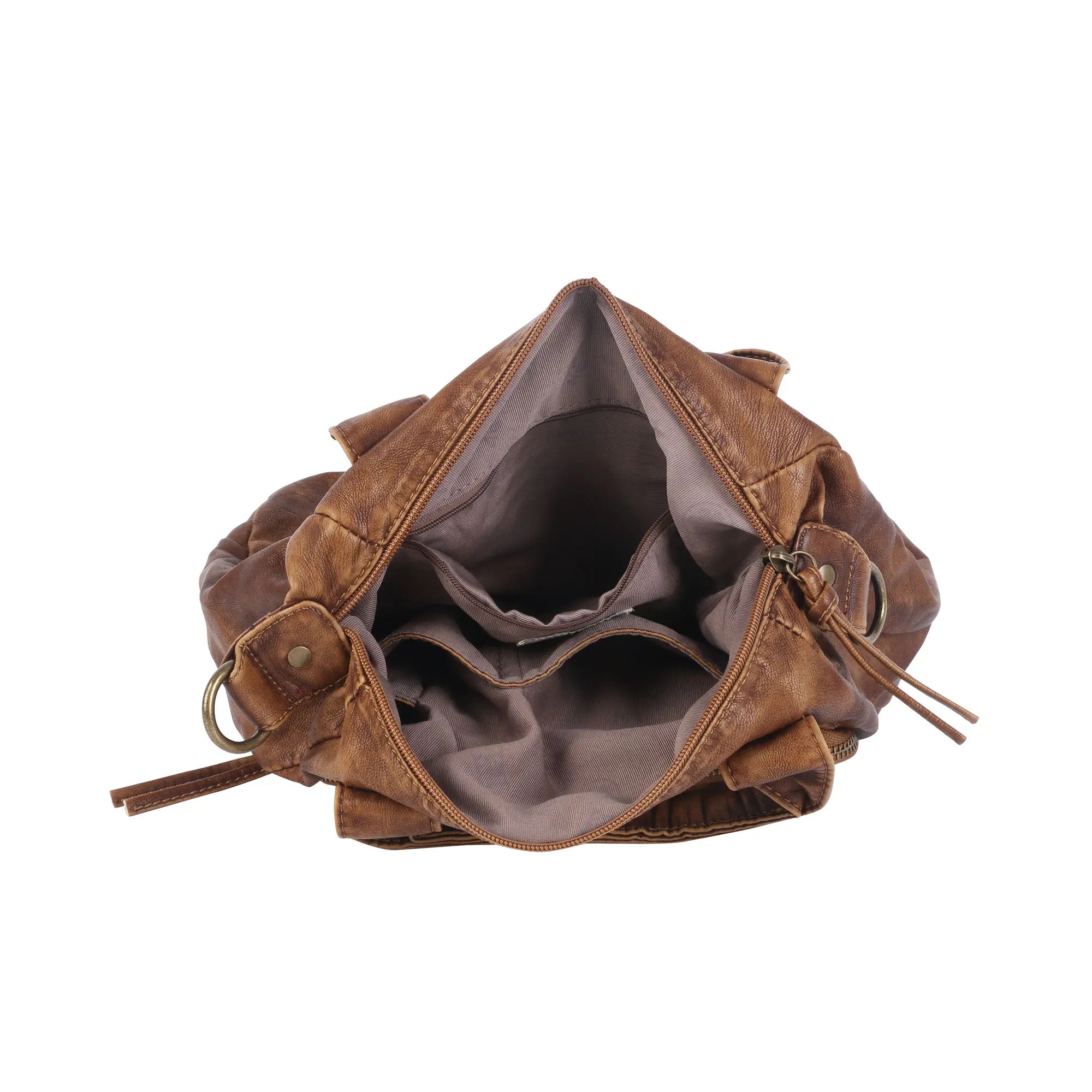 Soft PU Multi-Pocket Satchel Crossbody Bag