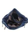 Y2K V-Zip Denim Hobo Shoulder-Crossbody Bag