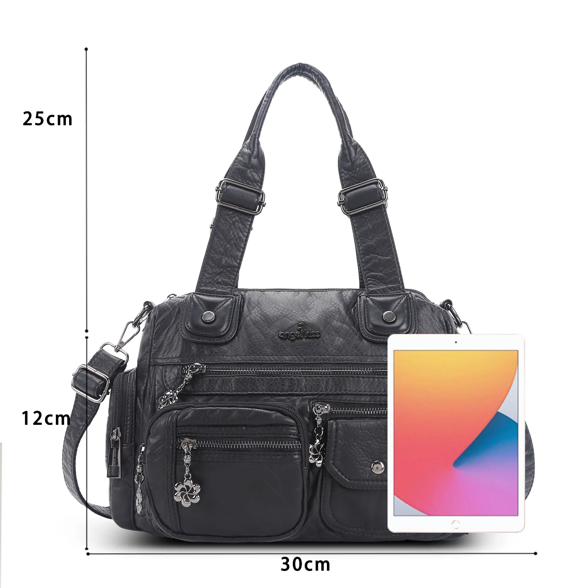 Vintage Utility Satchel Crossbody Bag with Easy-Access Pockets