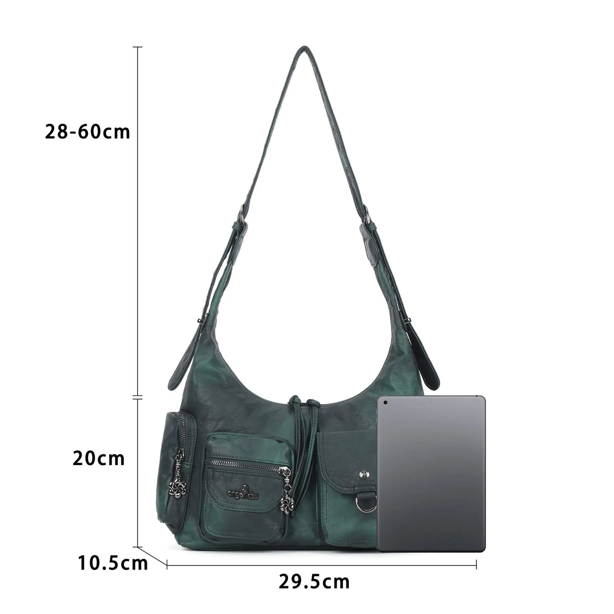 Shoulder Bag – Vintage Cargo Hobo with Flower Charms