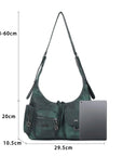 Shoulder Bag – Vintage Cargo Hobo with Flower Charms