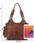 Organized Storage Faux Leather Tote Crossbody Bag Hardware Detail