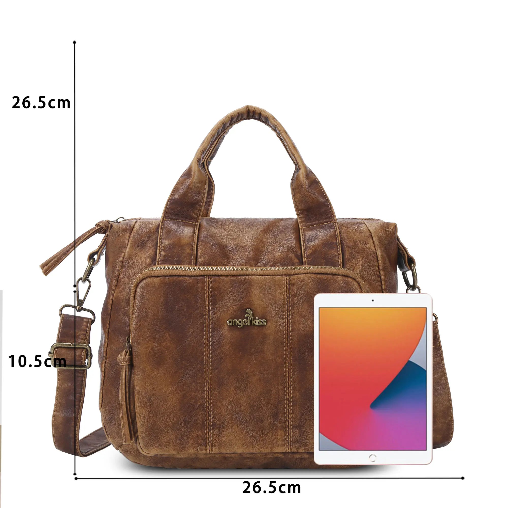 Soft PU Multi-Pocket Satchel Crossbody Bag