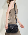 Small Multi-Pocket Satchel Bag with Adjustable Crossbody Strap