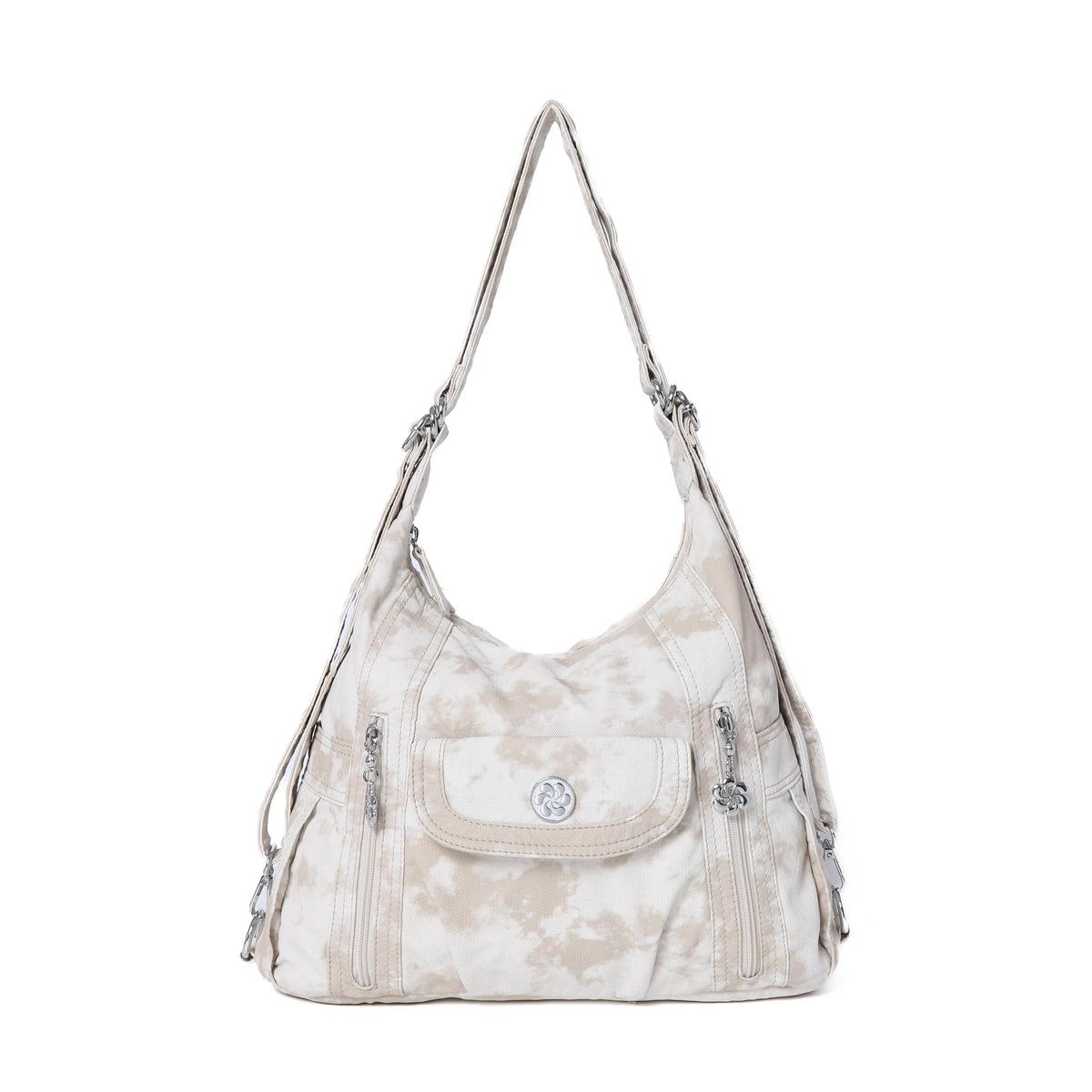 Washed Slouchy Crossbody Bag with Front Pocket