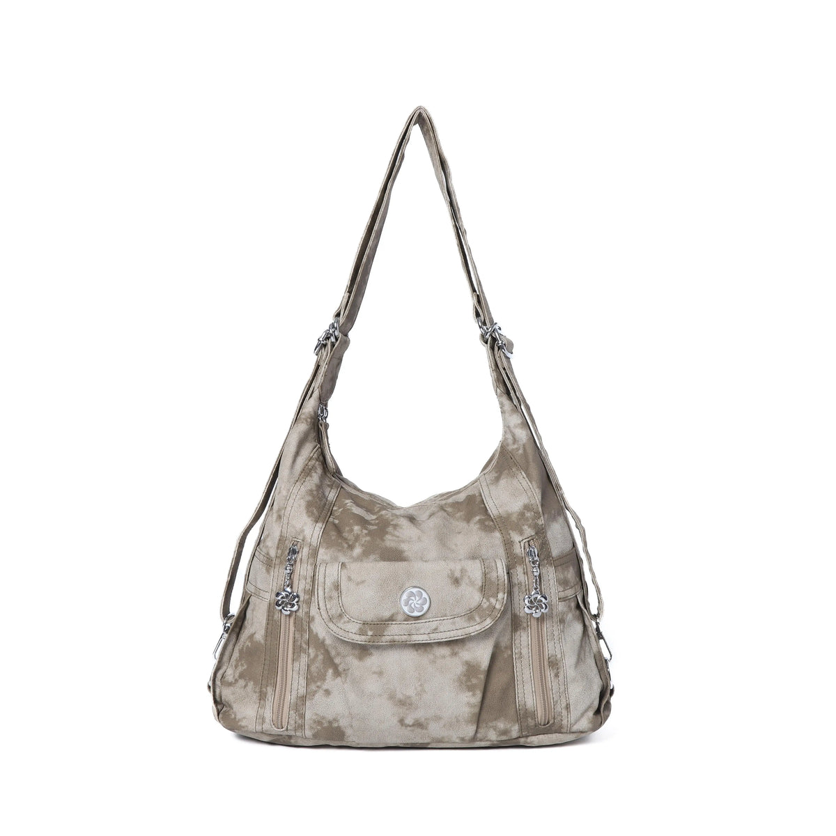 Washed Slouchy Crossbody Bag with Front Pocket